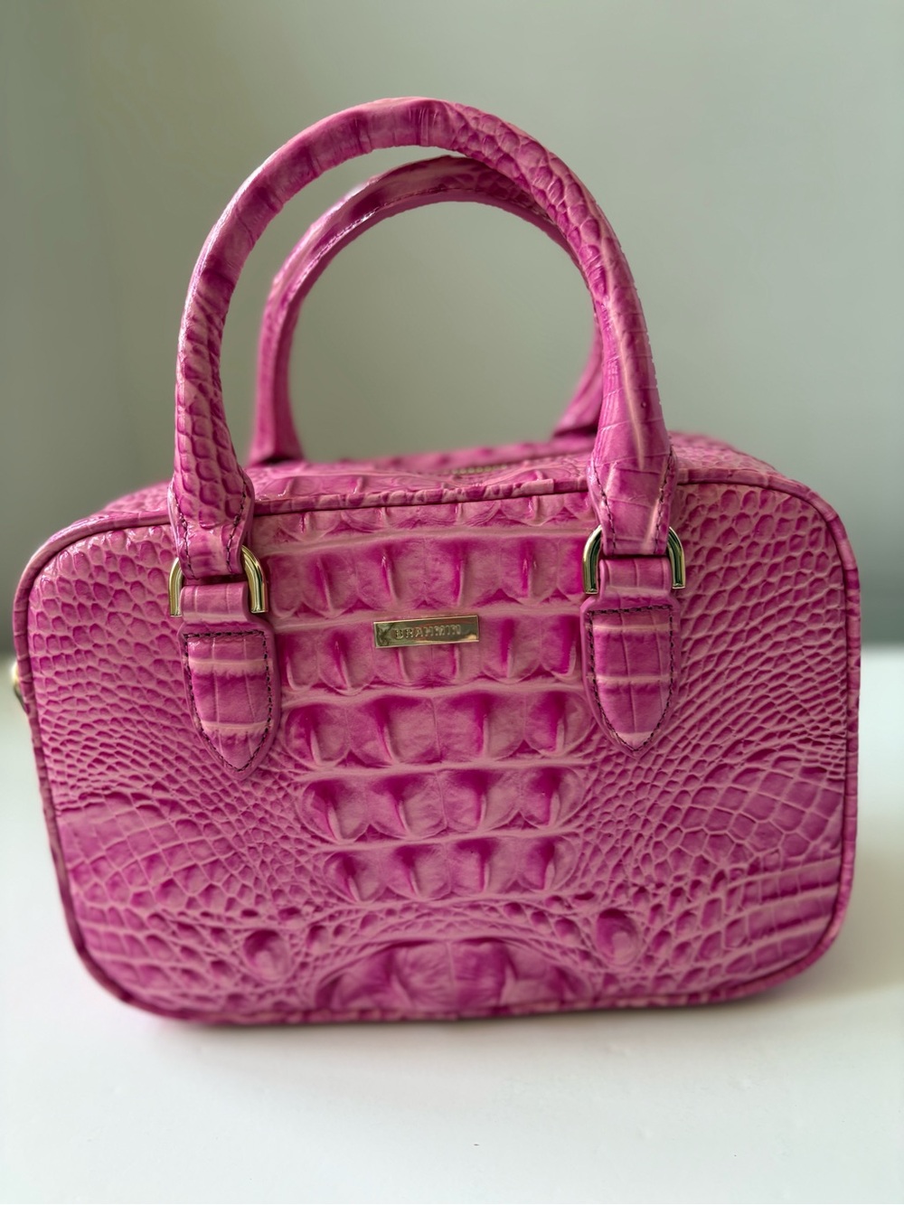 BRAHMIN Candy Pink Melbourne Collection Mara Mini Satchel Bag - - Picture 10 of 15